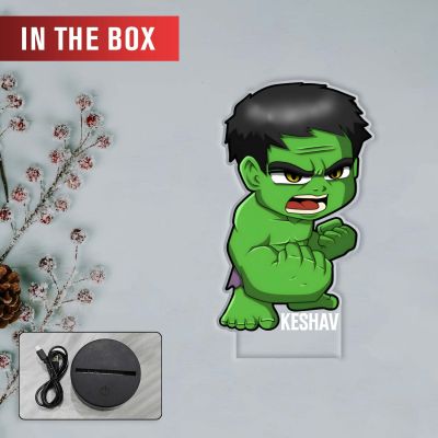 Personalized Hulk UV Print 3D Illusion Night Lamp – Custom Name LED Light